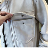 Men's British Vintage Long Sleeve Pocket Cropped Jacket