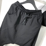 Men Hip Hop Loose Casual Crotch Pants Nine Points Cross Pants