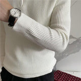 Men's Casual Half Zipper Lapel POLO Long Sleeve Knitwear