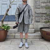 Men's Summer Loose Casual Retro Gray Suit