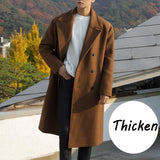 Men's Casual Camel Medium Long Coat