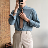 Men's British Vintage Slim Business Striped Shirt