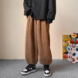 Men Japanese Retro Wide Leg Corduroy Bloomers