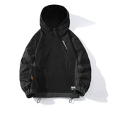 Men's Plus Size Diagonal Zipper Hoodie With Large Pocket