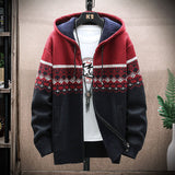 Men's Winter Knitted Fleece Plus Size Hooded Jacket