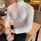 Men's Slim Fit Long Sleeve Shiny Turtleneck T-Shirt