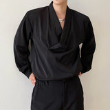 Men's Japanese Retro Drape Long-sleeved Shirt