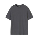 Men's Casual Simple Cotton Solid Color Round Neck Short-sleeved Loose T-Shirt