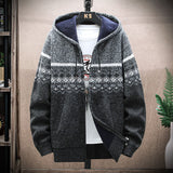 Men's Winter Knitted Fleece Plus Size Hooded Jacket