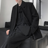 Men's Casual Simple Solid Color Oversize Shoulder Pad Blazer