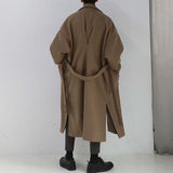 Simple Solid Color Mid Length Trench Coat
