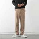 Men's Casual Loose Straight Drape Solid Color Wide Leg Pants