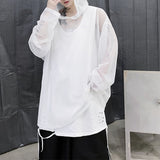 Summer Hooded Loose Cutout Long Sleeve T-Shirt