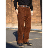 Men's American Retro Casual Straight Corduroy Cargo Pants