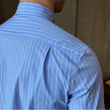 Men's Casual Slim Fit Long Sleeve Striped Shirt