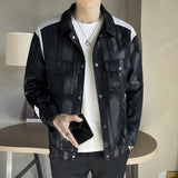 Men's Casual Colorblock Graffiti Jacket