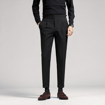 Men's Business Casual High Waisted Pants Slim Fit Dress Pants