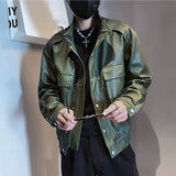 Men's Vintage Stand Collar Zipper Work Jacket