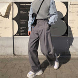 Men's Casual Loose Solid Color Wide Leg Pants