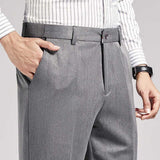 Men's Trousers Gray Straight-leg Suit Trousers Slim-fit Men's Business Pants