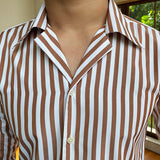 Men's Slim Fit Long Sleeve Striped Shirt