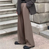 Men's Solid Color Loose Drape Straight Wide Leg Pants