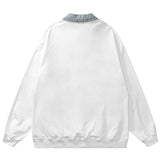 Street Foam Letter Lapel Casual Sweatshirt