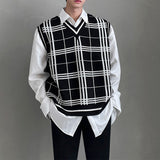 College Check Casual Knit Vest