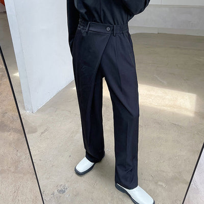 Irregular Diagonal Drape Suit Pants