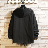 Men's American Retro Casual Simple Lace Up Hooded Pullover Jacket