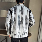 Men's Casual Colorblock Graffiti Jacket