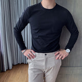 Slim Fit Solid Color Long Sleeve T-Shirt