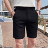 Men's Summer Thin Business Casual Five-point Trousers Slim-fit Solid Color Shorts