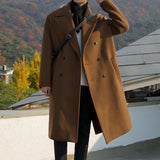 Men's Casual Camel Medium Long Coat