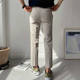 Men's Casual Slim Solid Color Cropped Pants