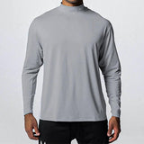 Men Casual Fitness Sports Stretch Skinny Turtleneck Long Sleeve Tops