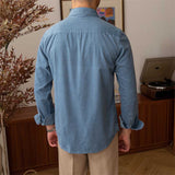 Men's Japanese Retro Casual Corduroy Long Sleeve Shirt