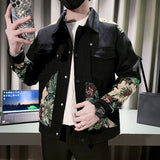 Men's Retro Casual Print Embroidered Jacket