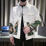 Men's Retro Casual Print Embroidered Jacket