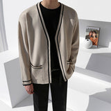 Men's Vintage Colorblock V-Neck Knit Cardigan