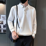 Men's Casual Business Solid Color Long Sleeve Shirt