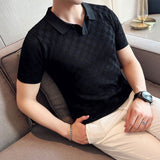 Men's Business Slim Hollow Knit T-Shirt