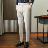 Men's Business Casual High Waisted Pants Slim Fit Dress Pants