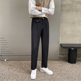 Men's Business Loose Straight Pants Elastic Waist Casual Suit Pants