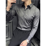 Men's Solid Color Square Neck Casual Long Sleeve Shirt