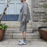 Men's Summer Loose Casual Retro Gray Suit