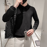 Men's Casual Business Solid Color Long Sleeve Shirt