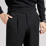 Men's Business Casual High Waisted Pants Slim Fit Dress Pants