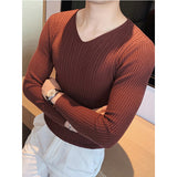 Men Low Neck Tight Long Sleeve Bottoming Shirt