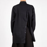 Japanese Dark Drop Shoulder Loose Long Sleeve Shirt